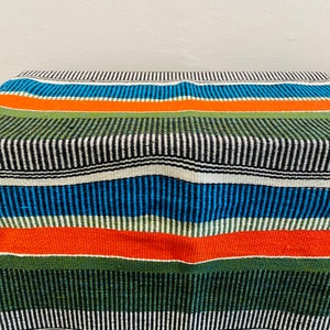 Bright and joyful Mid Century Modern Vintage Finnish woolen Rug (Raanu),handmade in Finland in 1970