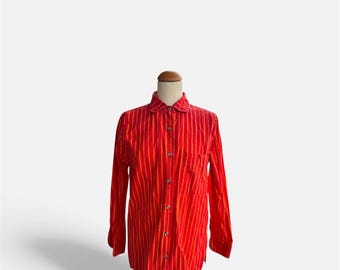 MARIMEKKO キッズ ジョカポイカ シャツ 長袖 ストライプ コットン