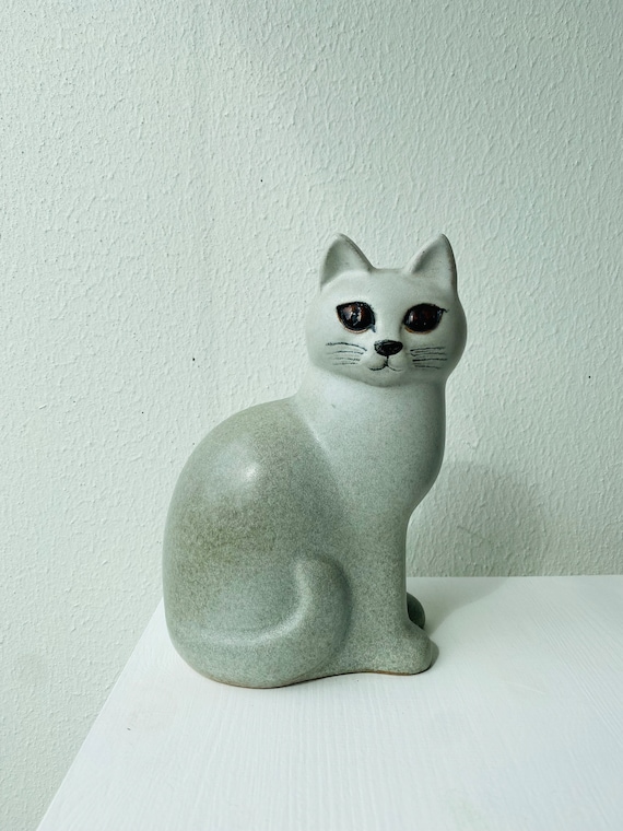 Lisa Larson キャット 28 Cm High/with Signiture/ LISA LARSON, Cat in Glazed