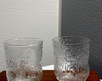A pair of vintage Fauna drinking glass , designed by Oiva Toikka, 1970s Made in Finland