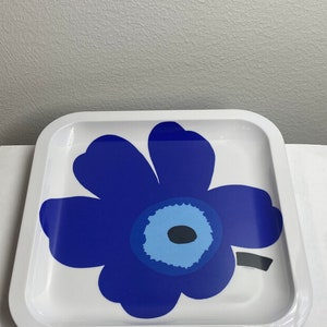 MARIMEKKO Unikko Tray Marimekko Blue Unikko Melamine Plate