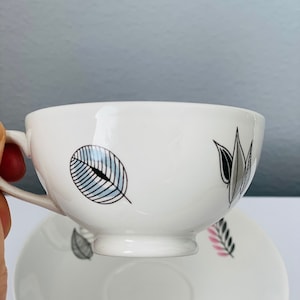 Rare/Arabia Finland coffee cup set named &quot; Lehto&quot;, Raija Uosikkinen, 1950s, made in Finland