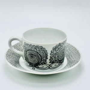Rare Arabia Finland coffee cup and saucer named “CALYPSO”, Designed by Kaj Franck /  Esteri Tomula 1970s - Made in Finland