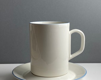 Very Rare/Big vintage Arabia Finland ceramic tall mug set named "Cool" designed by Heikki Orvola, 1990,made in Finland