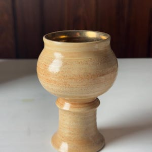 Savitorppa hand made and gilded goblet by RK Tuusula, 1970s Made in Finland