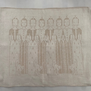 Table clothes/Tea towel named “Princesses“ by Dora Jung for Tampella, 1960, made in Finland