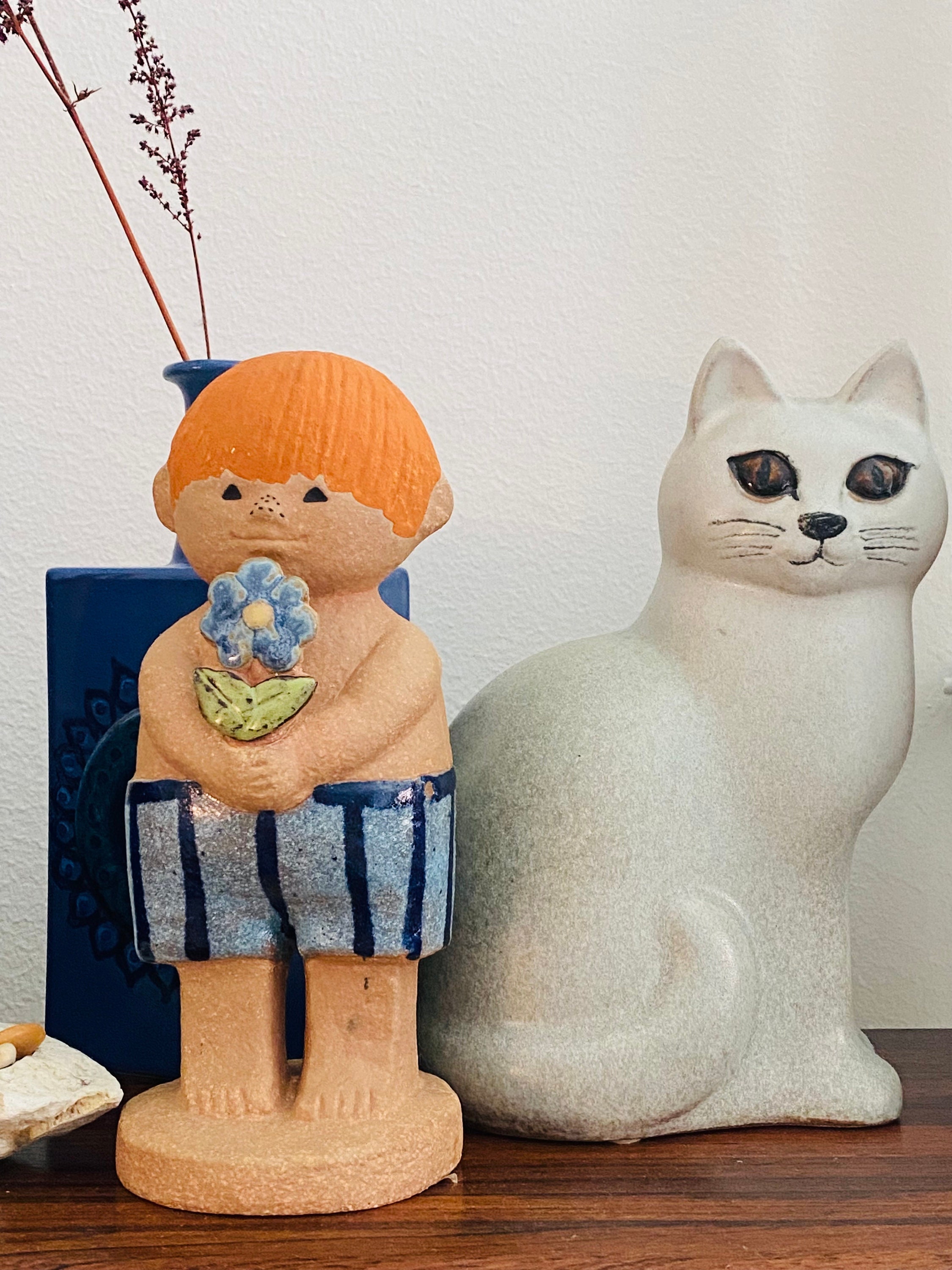 Lisa Larson キャット 28 Cm High/with Signiture/ LISA LARSON, Cat in Glazed