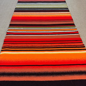 Bright and joyful Mid Century Modern Vintage Finnish woolen Rug (Raanu),handmade in Finland in 1970