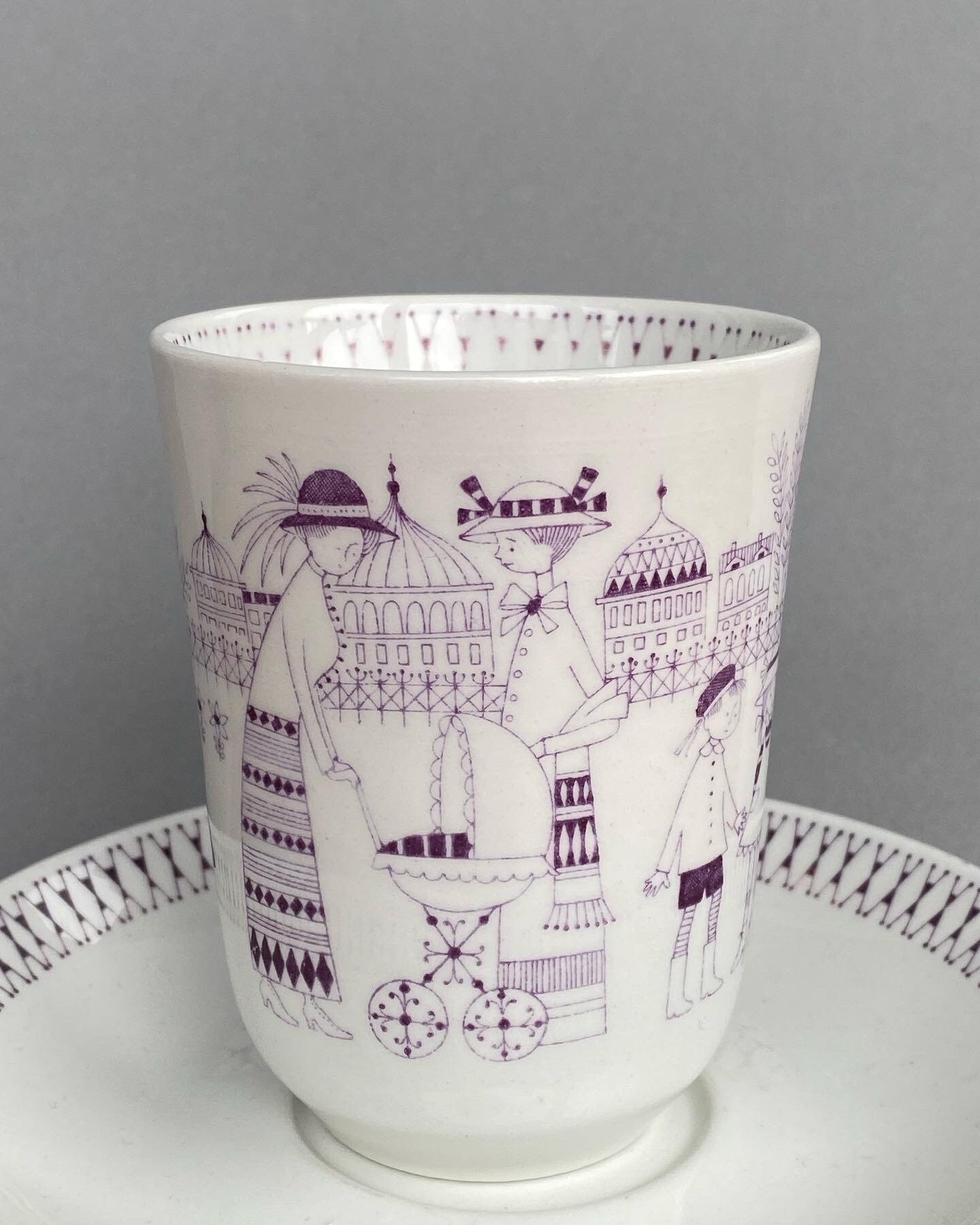 Super Rare Vintage Arabia Finland Emilia Ceramic Cocoa Cup Set