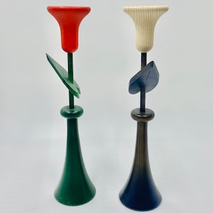 Rare big Vintage Aarikka tulip candle holder- 1980, Made in Finland