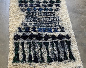 Very Rare/ Collector's item / Handmade Mid Century Modern Vintage Finnish Rya Rug named "Kuura " designed by Halme Leena Kaisa, 1960s