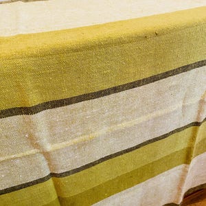 Abstract/Big vintage Helmi Vuorelma Hand Woven table cloth, 1960, made in Finland