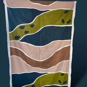 Very Rare / Marimekko curtain/tablecloth named “Uni”, Designed by Maija Isola in 1969, Made in Finland