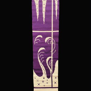 Storytelling and joyful vintage Finnish woolen tapestry  (Täkänä ),handmade in Finland in 1960s for Helmi Vuorelma