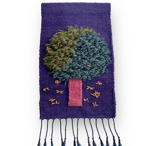 Storytelling and joyful vintage Finnish handmade tapestry