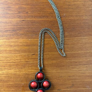 A prototype vintage Aarikka wood & metal necklace-Kaija Aarikka, Made in Finland, 1960s