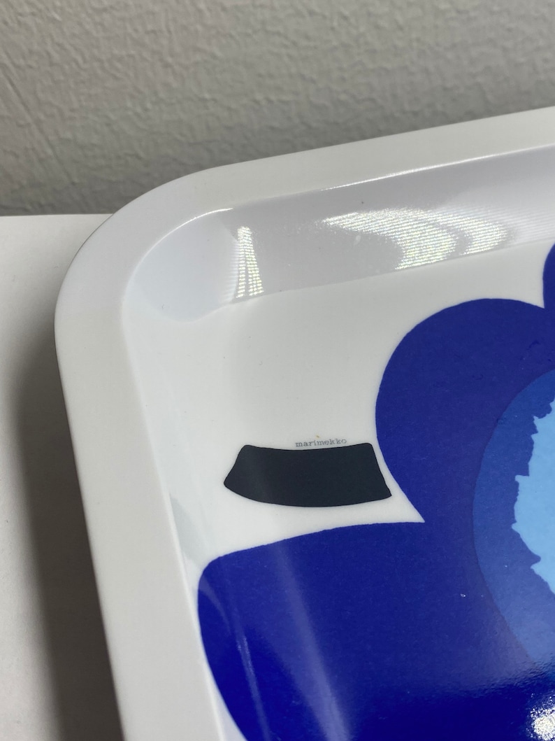MARIMEKKO Unikko Tray Marimekko Blue Unikko Melamine Plate Etsy
