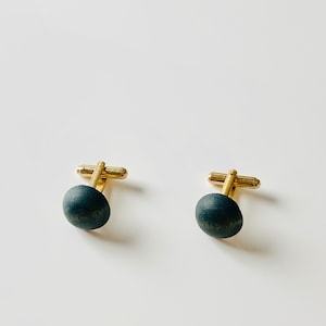 Vintage Aarikka wooden & matal cufflink-Kaija Aarikka, Made in Finland, 1970s
