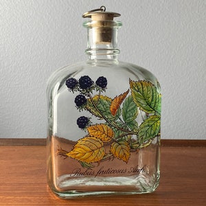 Beautiful vintage Blackberry Decanter Bottle by Holmegaard, made in Denmark