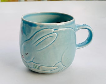 Seltene und Sammlerstück- Vintage Pentik Keramik Tasse mit dem Namen „Murrr murrr“ 1990er Jahre, hergestellt in Finnland