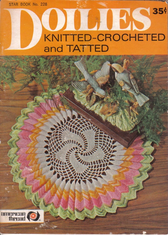 Vintage Crochet Knit and Tatted Pattern Book No 288 Doilies Etsy