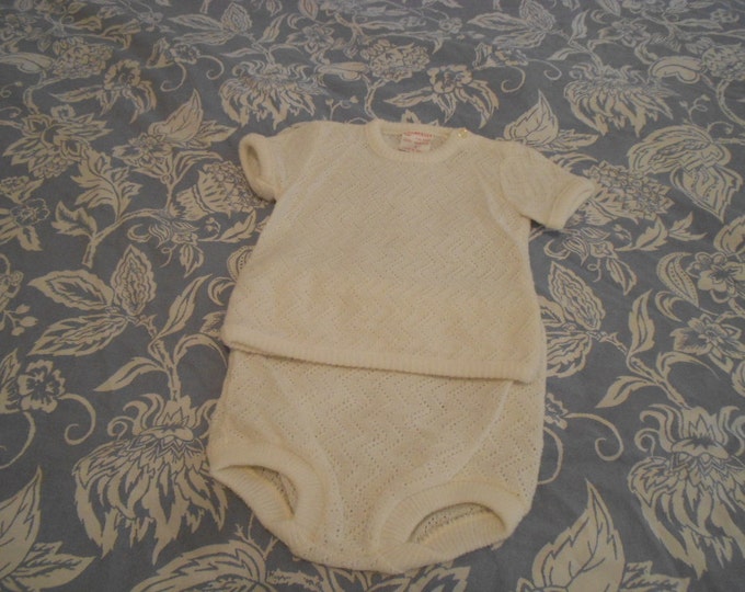 Vintage Baby Boy White Knit Outfit Made in Israel Circa Etsy