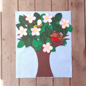 Seasons vilten bordset: boom, dieren, educatief speelgoed