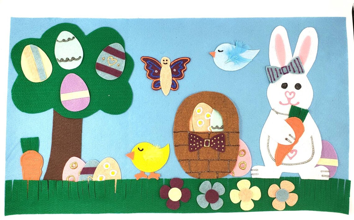 Easter Felt Board Easter Bunny Felt Board Easter Felt Set Etsy