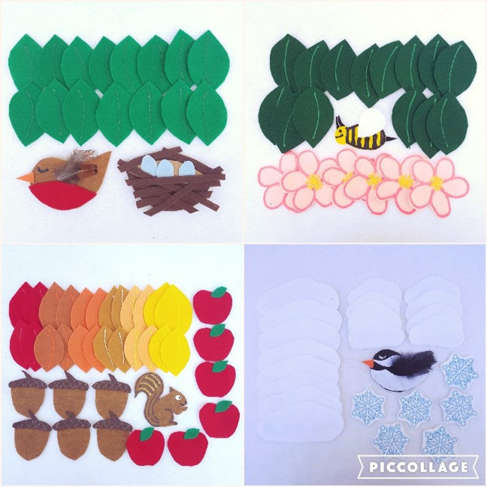 Seasons felt board Giant Seasons Felt Set Felt seasons 4 Etsy