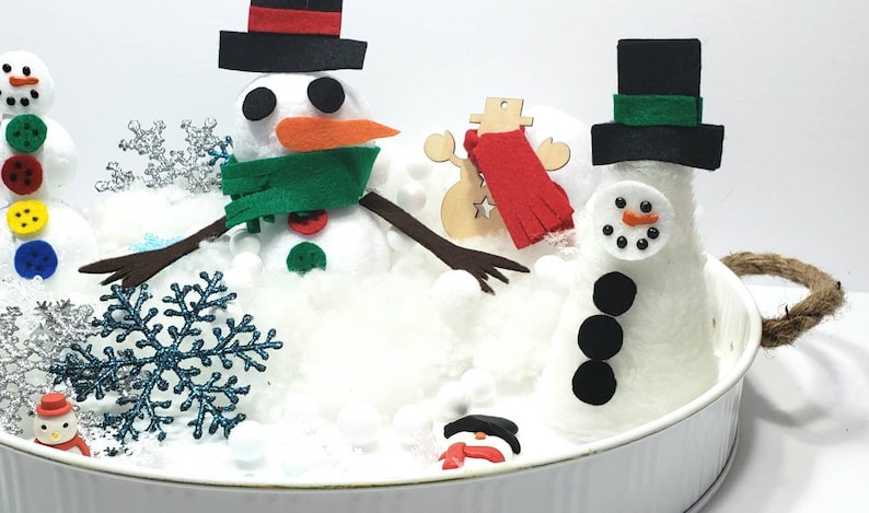 Snowman Sensory Bin Melted Snowman Sensory Bin Winter - Etsy