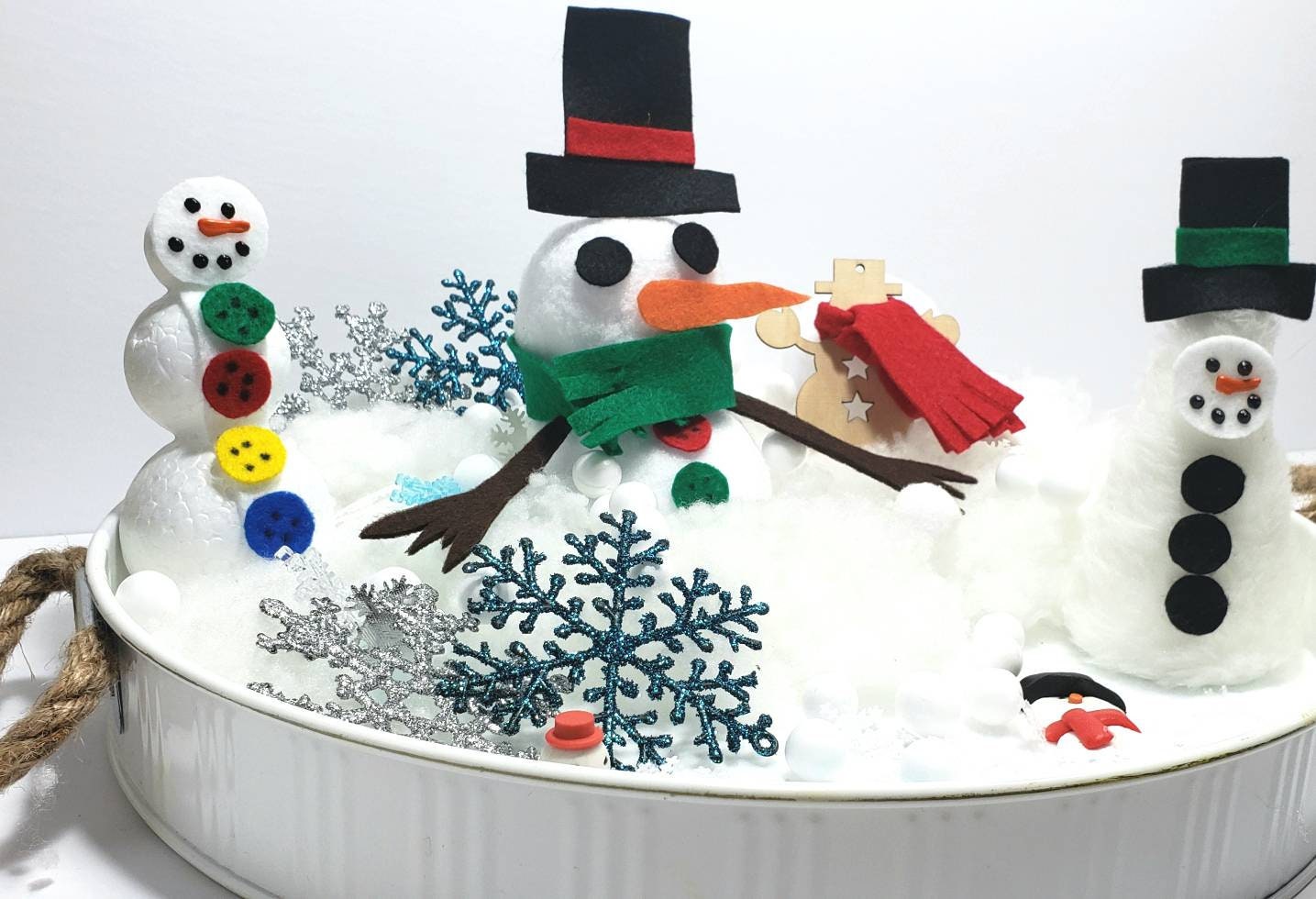 Snowman Sensory Bin Melted Snowman Sensory Bin Winter Etsy Canada