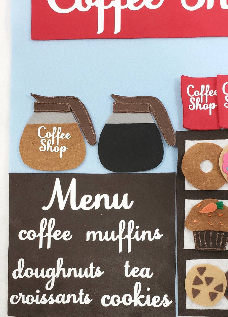Felt Model Coffee Shop Play Set: Pretend Play Cafe Wall Decor - Etsy Canada