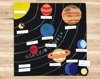 Solar System Felt Model  Set: Preschool Homeschool Science