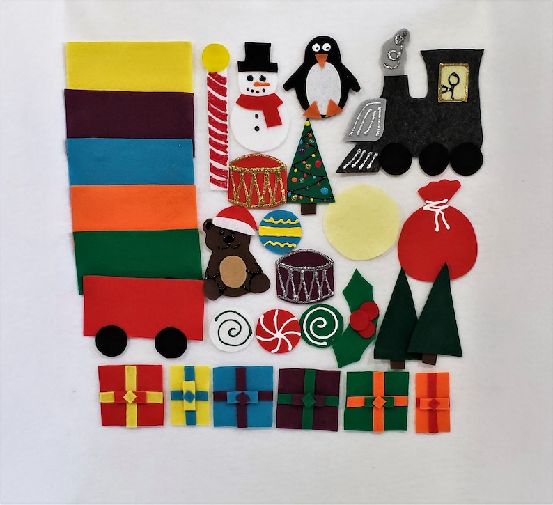 Christmas train felt set Santa train felt set Felt Christmas train Train felt set Christmas felt board Christmas train felt board