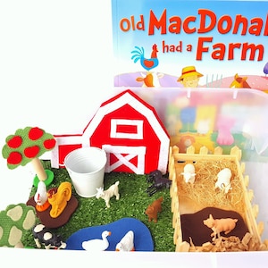 Old McDonald Had a Farm, Old McDonald Sensory Bin, Book Inspire, Small World, Tuff Tray, Storybook Sensory Bin | Montessori | Farm Life