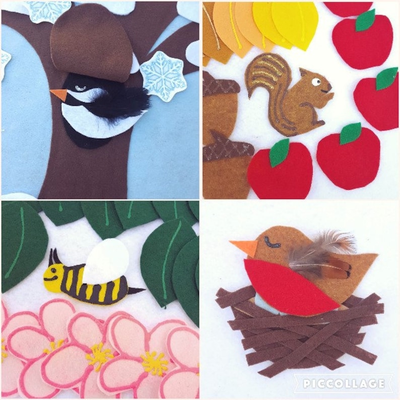 Seasons Felt Model Set: Tree, Animals, Learning Toy - Etsy