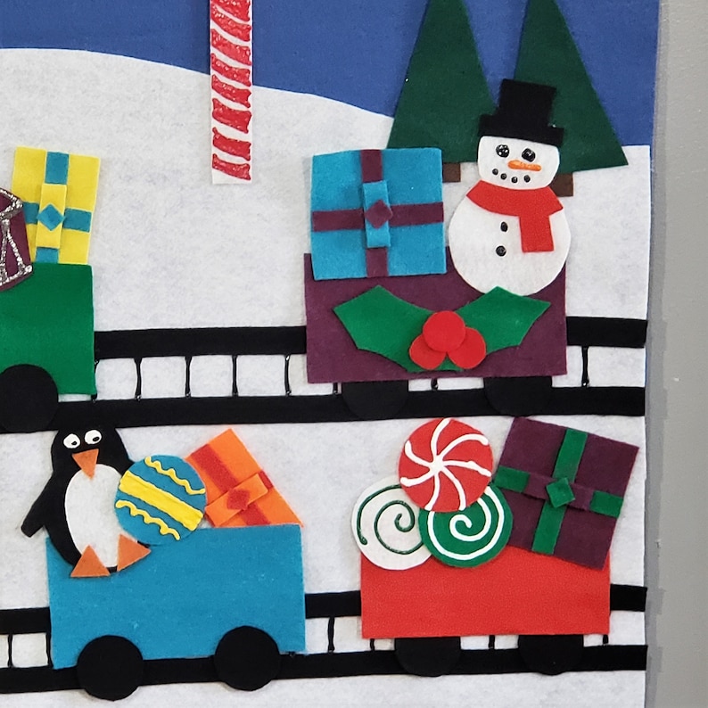 Christmas train felt set Santa train felt set Felt Christmas train Train felt set Christmas felt board Christmas train felt board