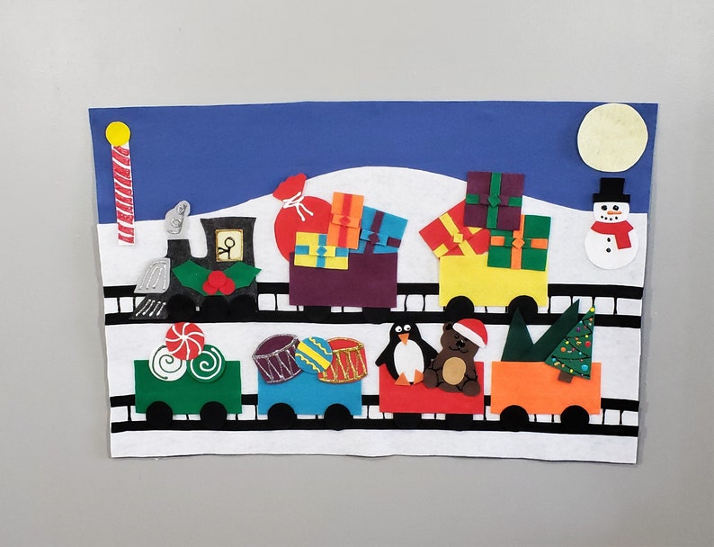 Christmas train felt set Santa train felt set Felt Christmas train Train felt set Christmas felt board Christmas train felt board
