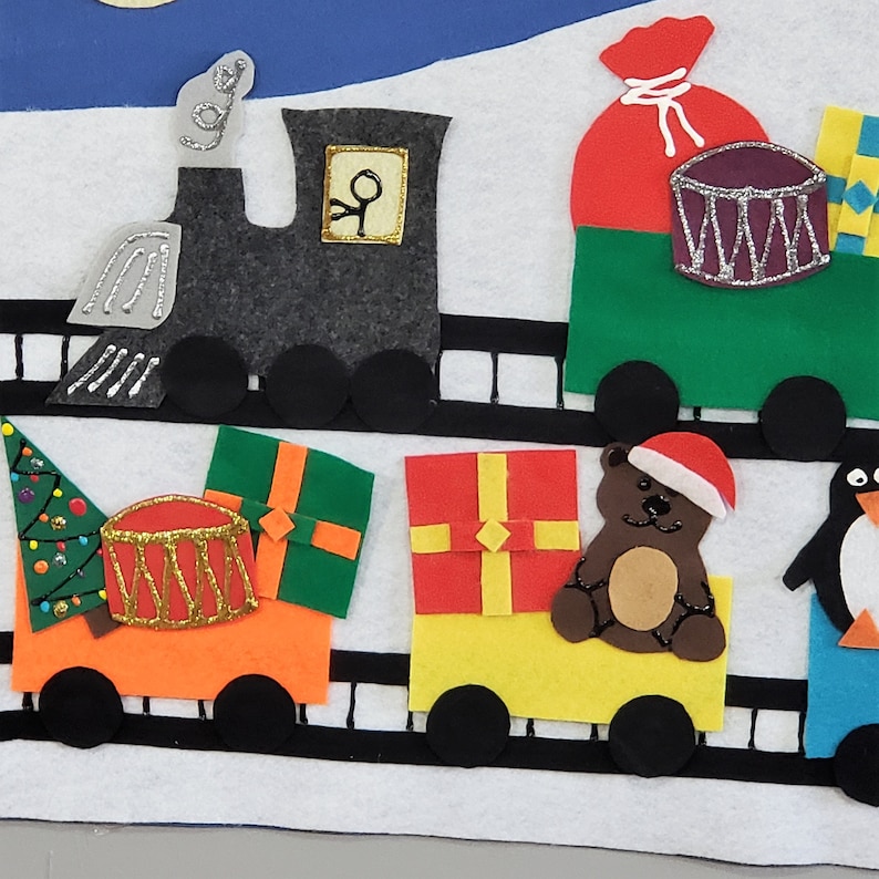 Christmas train felt set Santa train felt set Felt Christmas train Train felt set Christmas felt board Christmas train felt board