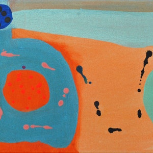 Lámina abstracta naranja de la Costa Azul, regalo para ella imagen 4