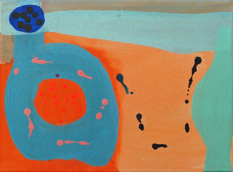 Lámina abstracta naranja de la Costa Azul, regalo para ella imagen 4