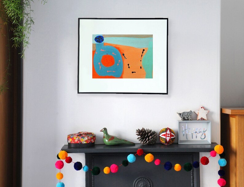 Lámina abstracta naranja de la Costa Azul, regalo para ella imagen 2