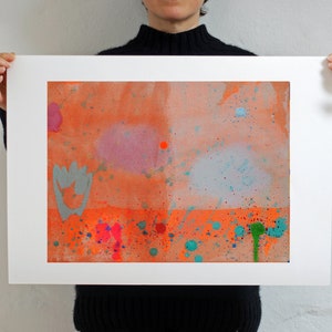 Orange Abstract Art Print, Abstract Wall Art, Gift for Mom