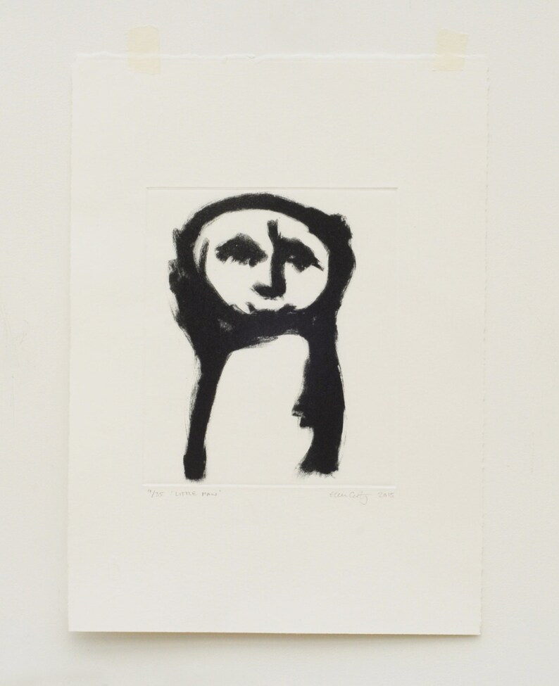 Original Etching Black and White Figurative Print ' Etsy