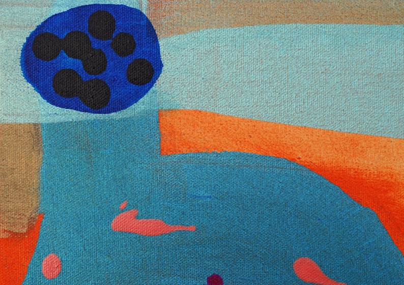 Lámina abstracta naranja de la Costa Azul, regalo para ella imagen 5