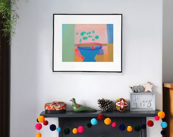 Pink Abstract Art Print, Gift for Her 'Fizzy’