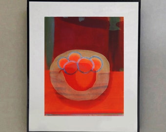 Orange Art Print, Still Life with Oranges, Gift For Her