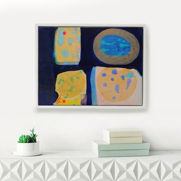 RESERVED - Contemporary Abstract Painting 'Lichen Covered Rocks'