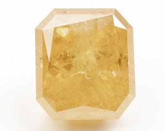 Rectangular Step Cut Yellow Diamond ~ Fancy Vivid Yellow ~ 4.90 x 4.29 x 3.35 mm ~ 0.62ct ~ STRL19007