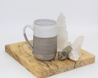 Mug, Granite and Cream Mug, Handmade, Stoneware, ceramic, coffee and tea cup